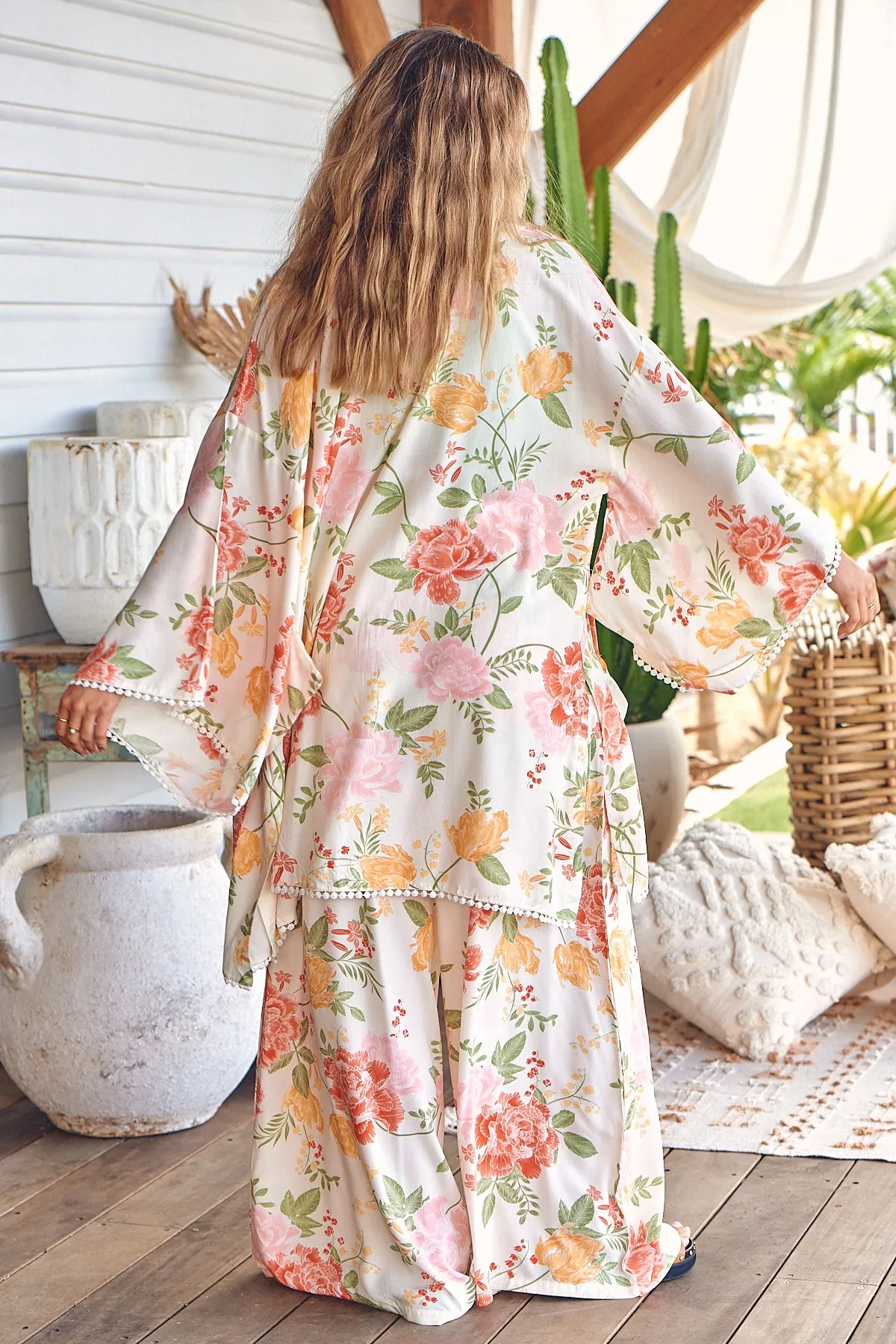 Verbena Print Hibiscus Pants