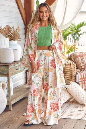 Verbena Print Hibiscus Pants