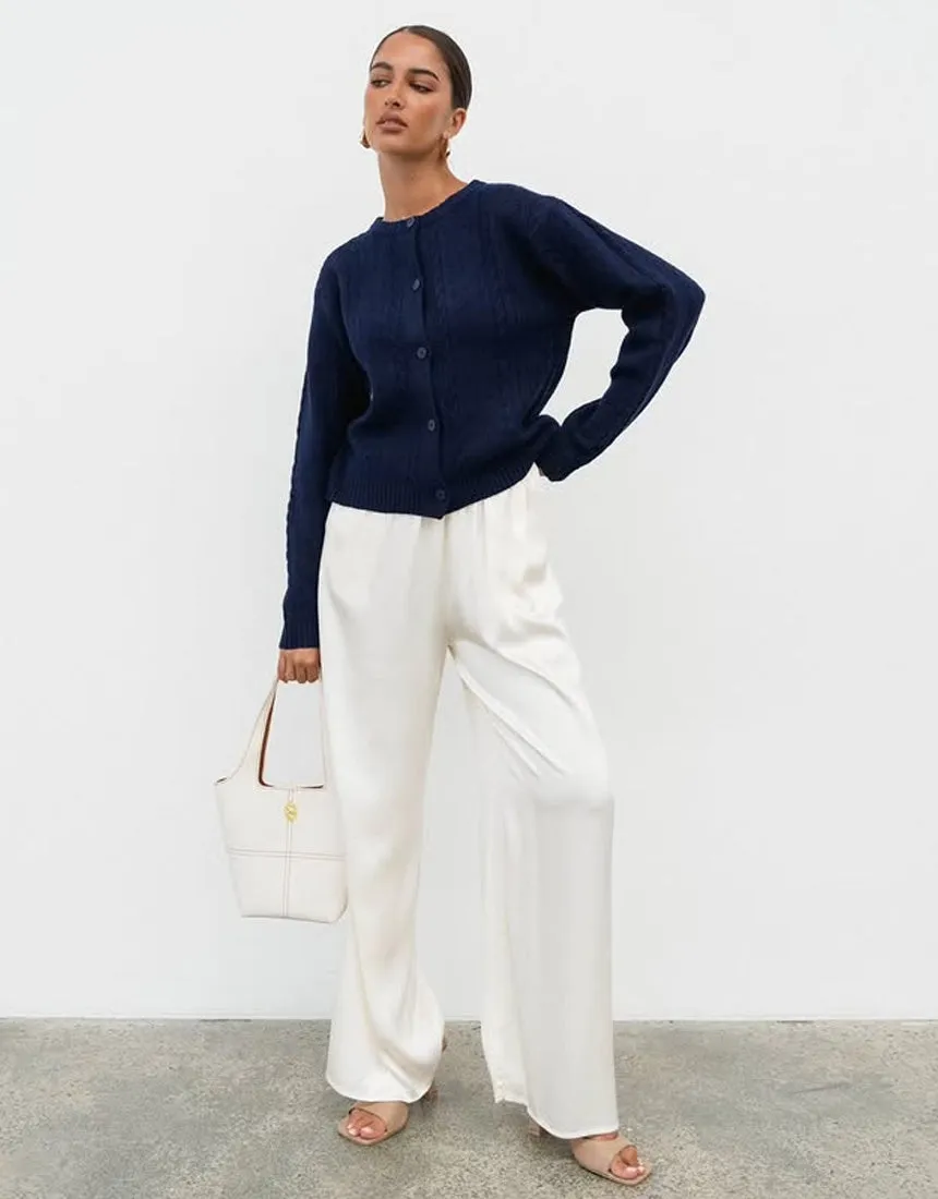 White Closet Cute Cardi - Navy