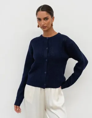 White Closet Cute Cardi - Navy