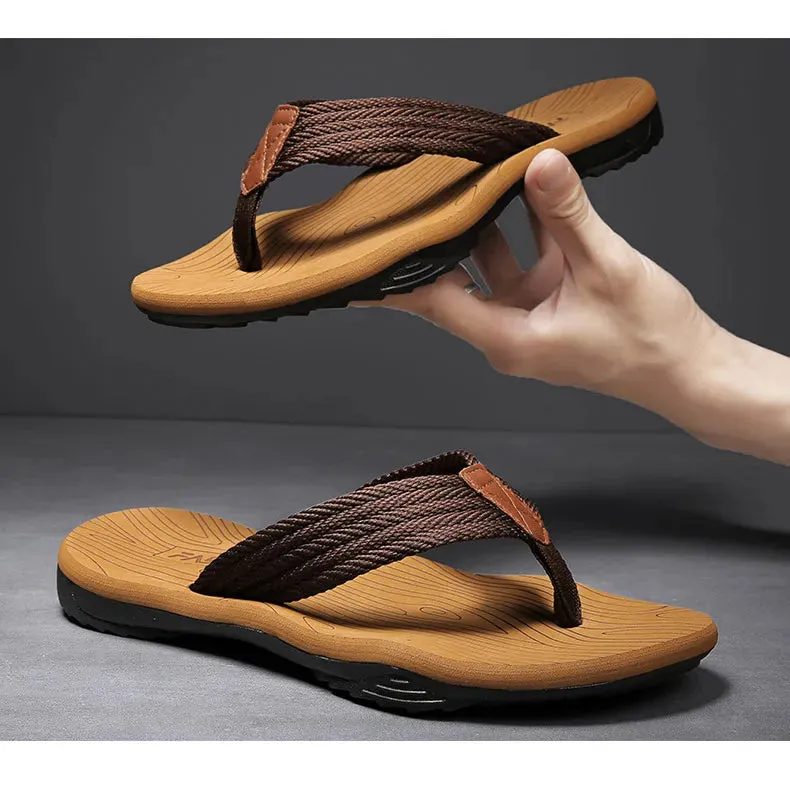Woven Striped Lightweight Non-slip Comfortable Flip-flops
