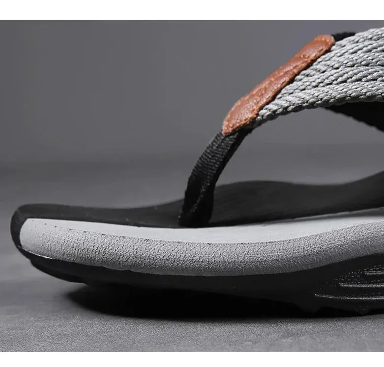 Woven Striped Lightweight Non-slip Comfortable Flip-flops
