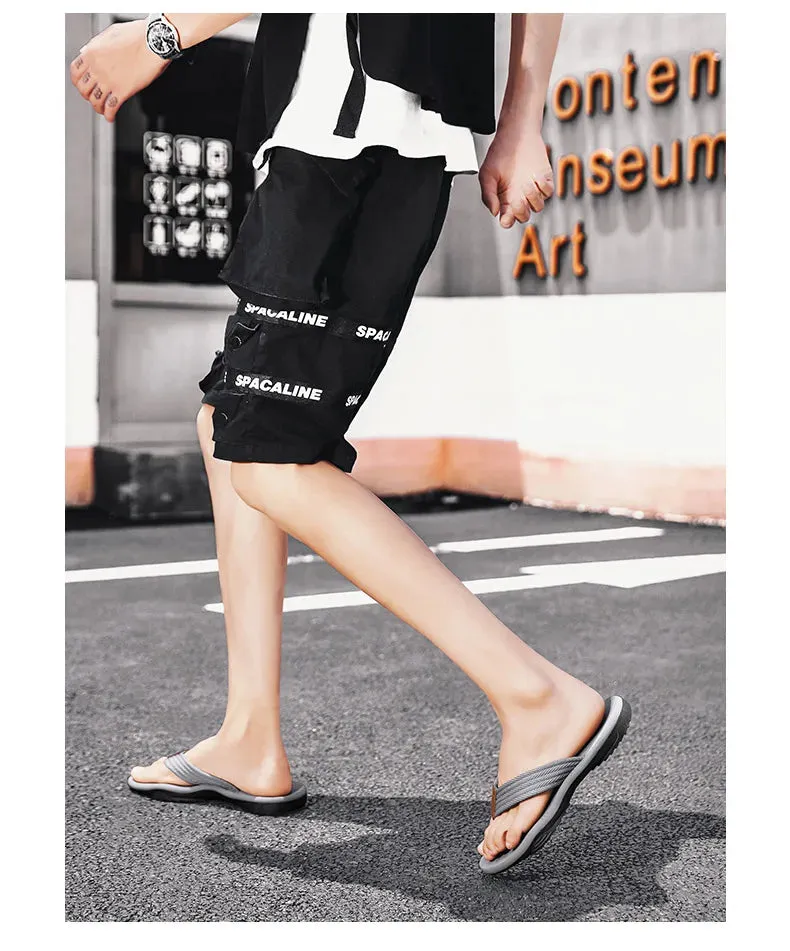 Woven Striped Lightweight Non-slip Comfortable Flip-flops