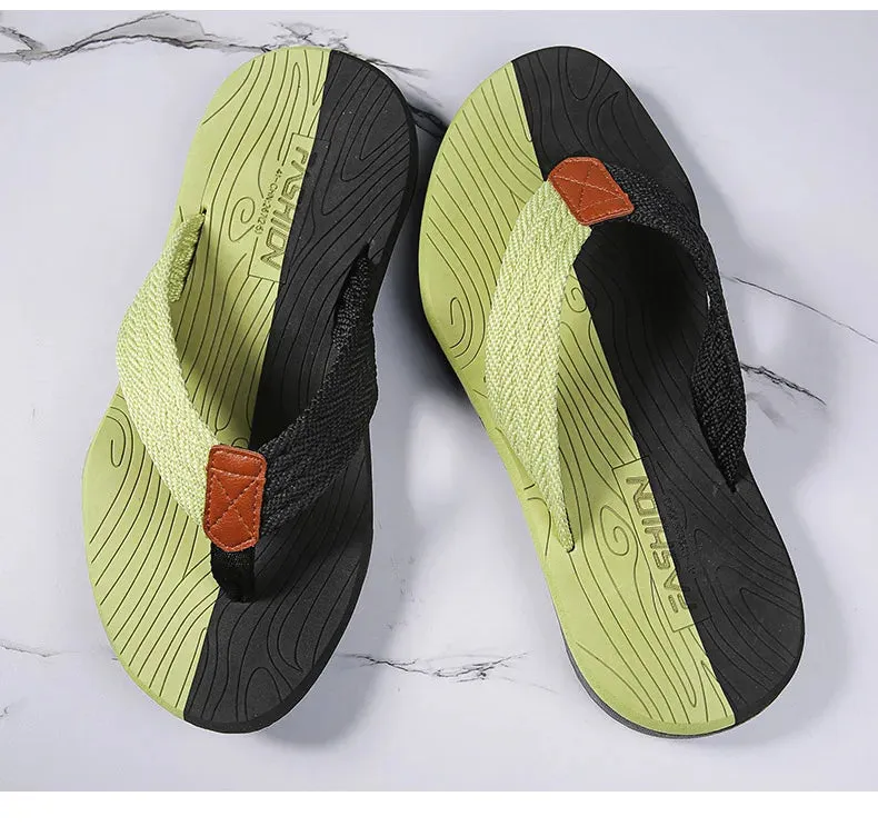 Woven Striped Lightweight Non-slip Comfortable Flip-flops