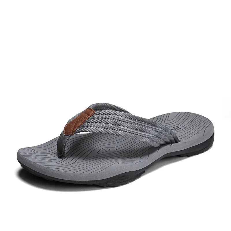 Woven Striped Lightweight Non-slip Comfortable Flip-flops