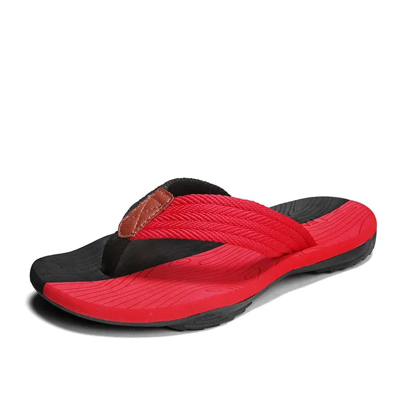 Woven Striped Lightweight Non-slip Comfortable Flip-flops