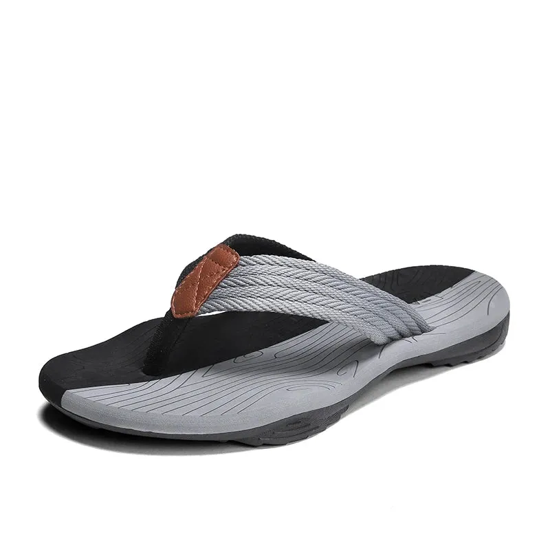 Woven Striped Lightweight Non-slip Comfortable Flip-flops