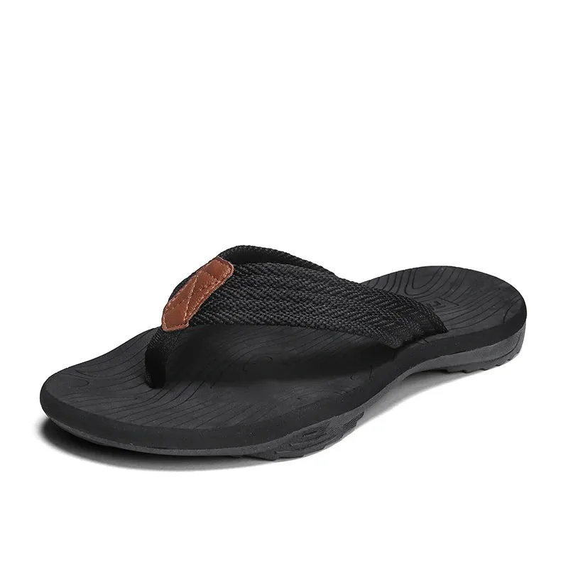 Woven Striped Lightweight Non-slip Comfortable Flip-flops