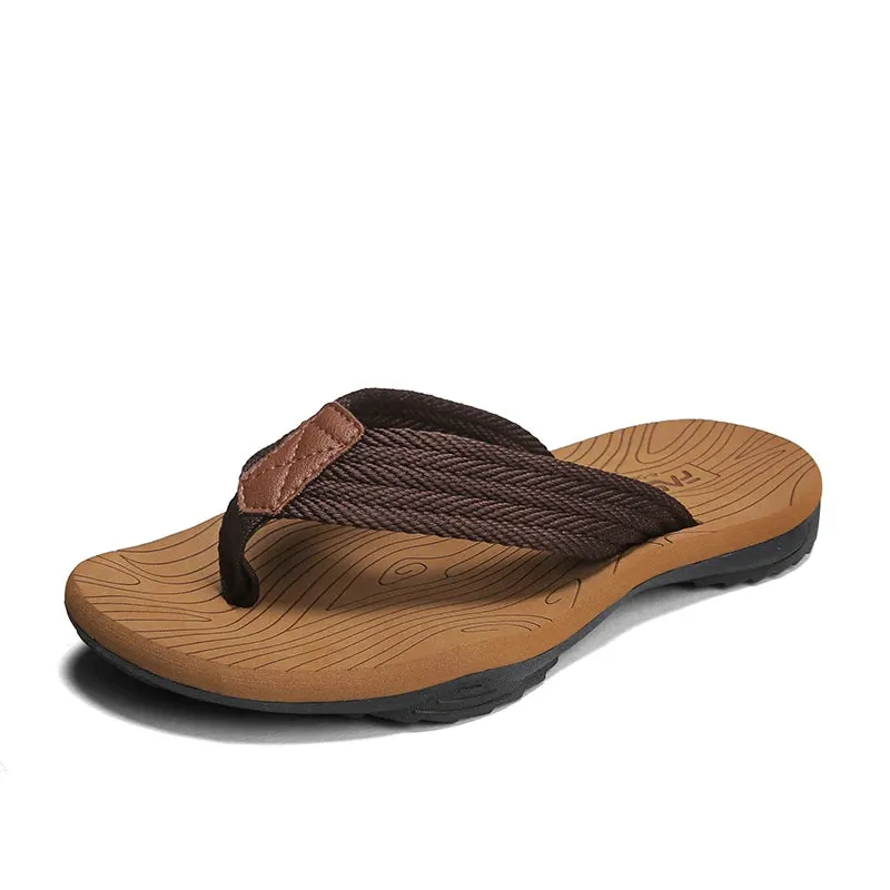 Woven Striped Lightweight Non-slip Comfortable Flip-flops