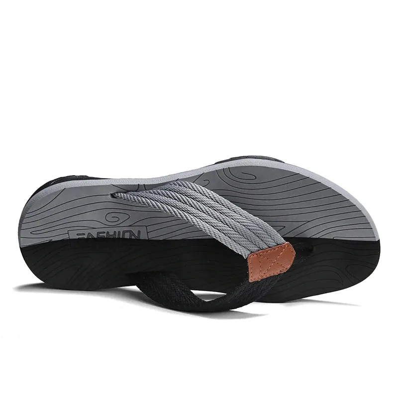 Woven Striped Lightweight Non-slip Comfortable Flip-flops
